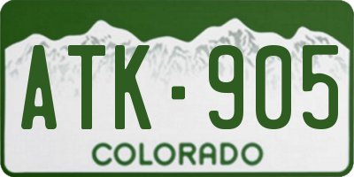 CO license plate ATK905