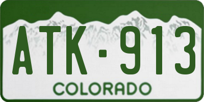 CO license plate ATK913