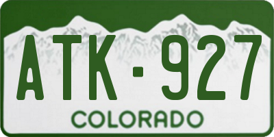 CO license plate ATK927