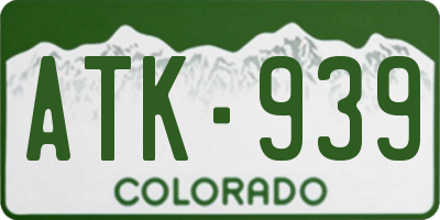 CO license plate ATK939