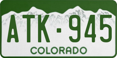 CO license plate ATK945