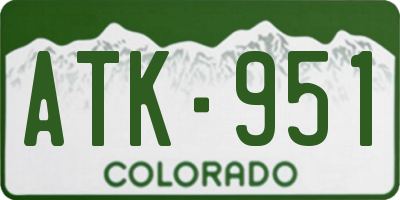 CO license plate ATK951