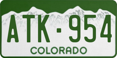 CO license plate ATK954