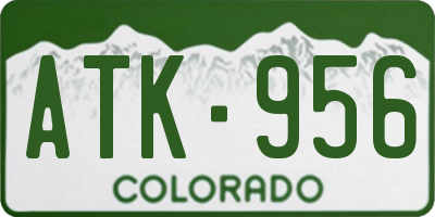 CO license plate ATK956
