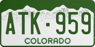 CO license plate ATK959