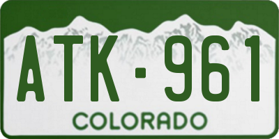 CO license plate ATK961