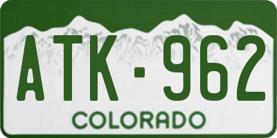 CO license plate ATK962