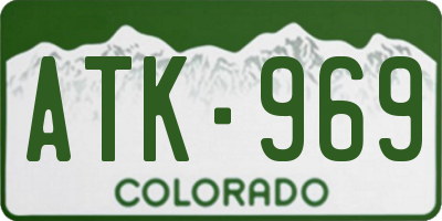 CO license plate ATK969