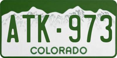 CO license plate ATK973