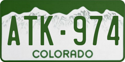 CO license plate ATK974