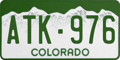 CO license plate ATK976