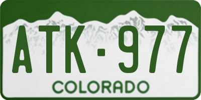 CO license plate ATK977