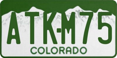 CO license plate ATKM75