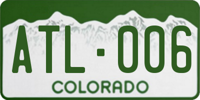 CO license plate ATL006