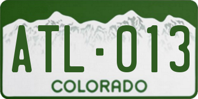 CO license plate ATL013