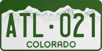 CO license plate ATL021