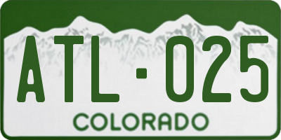 CO license plate ATL025