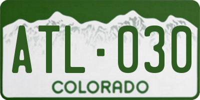 CO license plate ATL030