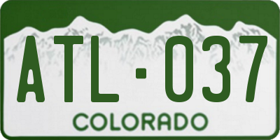 CO license plate ATL037