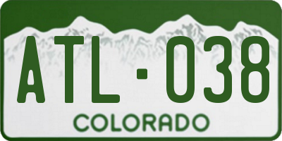 CO license plate ATL038