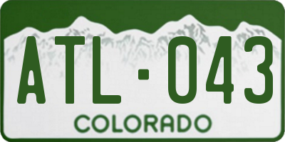 CO license plate ATL043