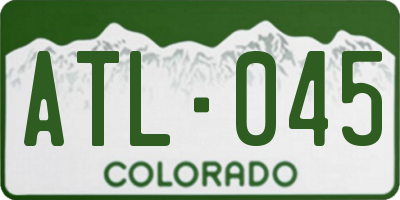 CO license plate ATL045