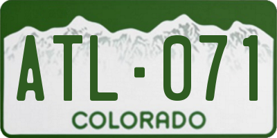 CO license plate ATL071