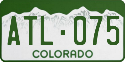 CO license plate ATL075