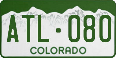 CO license plate ATL080