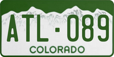 CO license plate ATL089