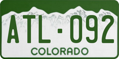 CO license plate ATL092