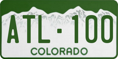 CO license plate ATL100