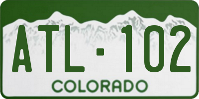 CO license plate ATL102