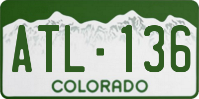 CO license plate ATL136