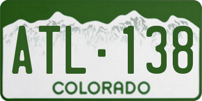 CO license plate ATL138