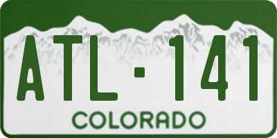 CO license plate ATL141