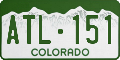 CO license plate ATL151