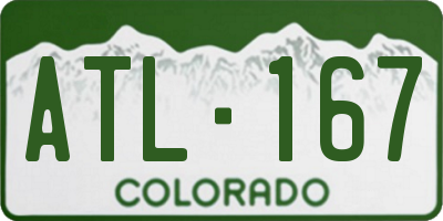 CO license plate ATL167