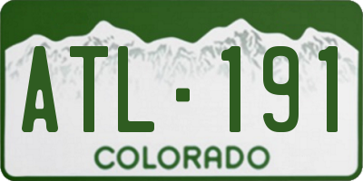 CO license plate ATL191