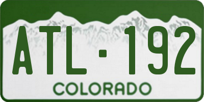 CO license plate ATL192