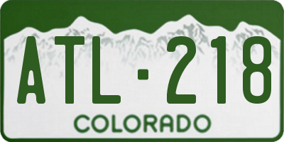 CO license plate ATL218