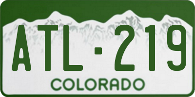 CO license plate ATL219