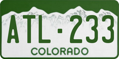 CO license plate ATL233
