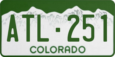 CO license plate ATL251