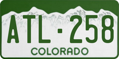 CO license plate ATL258