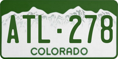 CO license plate ATL278