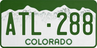 CO license plate ATL288