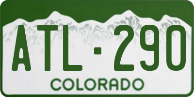 CO license plate ATL290