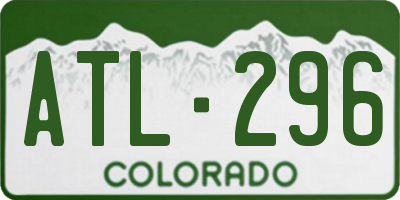 CO license plate ATL296
