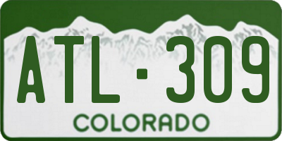 CO license plate ATL309